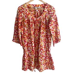 Diane Von Furstenberg Andy Warhol Silk Blake Tunic Blouse M